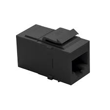 AEPN Connector, Cat 5E Inline Coupler Type Keystone Jack, Rj45 Receptacle, Black (7285)