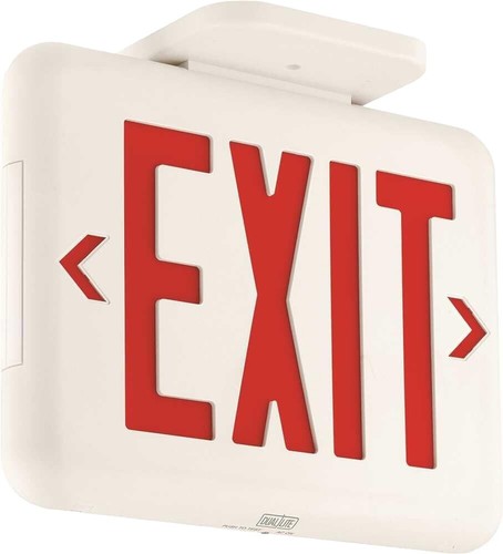Dual-Lite LED Exit Sign W/Bat | HUBBELL EVCURWDI-0-WM