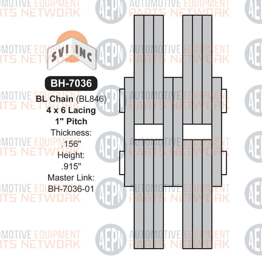 10 feet - 1" Pitch Leaf Chain 4x6 | Lift Chain 43 lbs. BL846 | SVI BH-7036