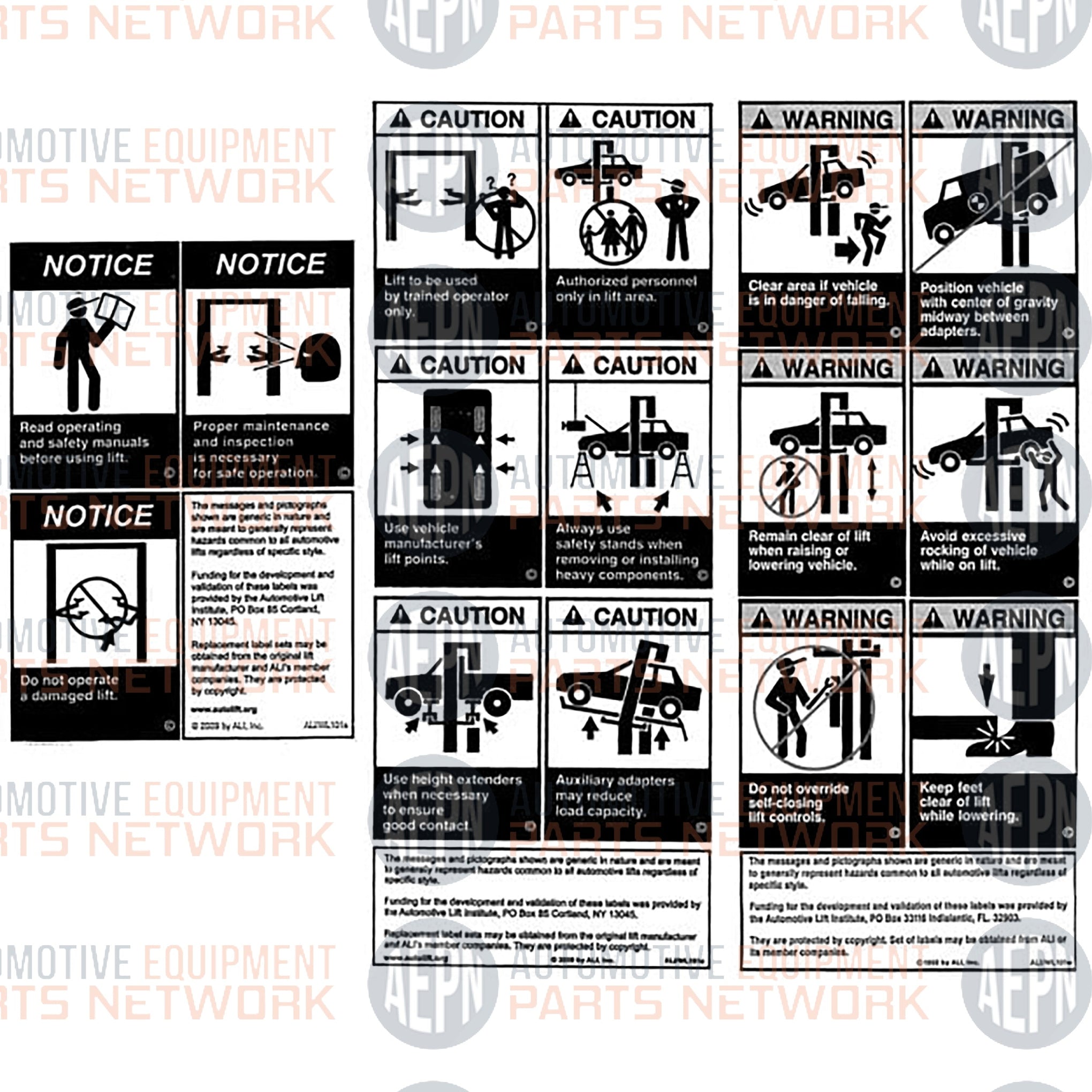 Warning Label Set | Rotary FA572 WL 101 | SVI BH-7504-59