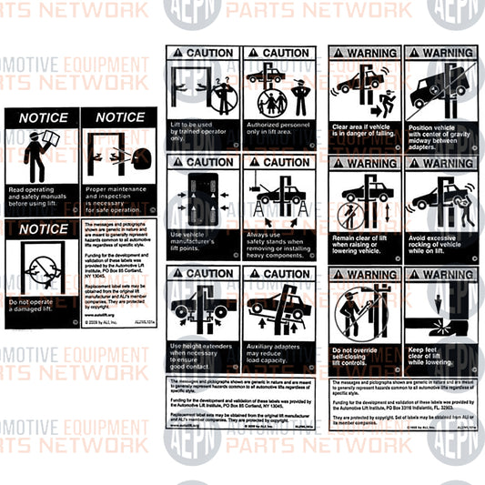 Warning Label Set | Rotary FA572 WL 101 | SVI BH-7504-59