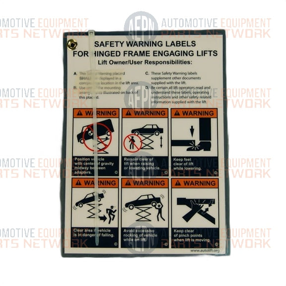 ALI/WL 300 Placard | Rotary NP371 991348 | SVI BH-7529-28