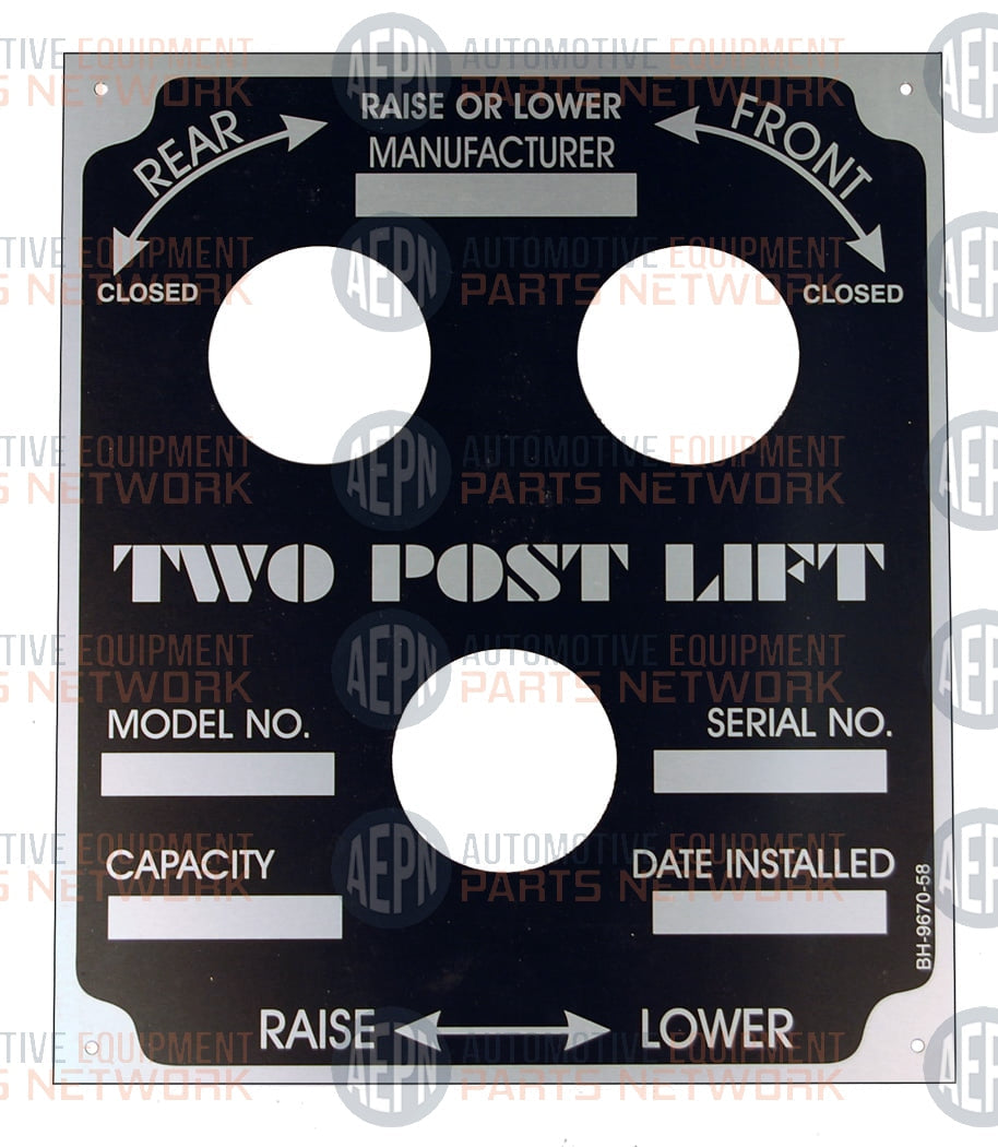 Nameplate EC-103 Std | Weaver S-12261 | SVI  BH-9670-58